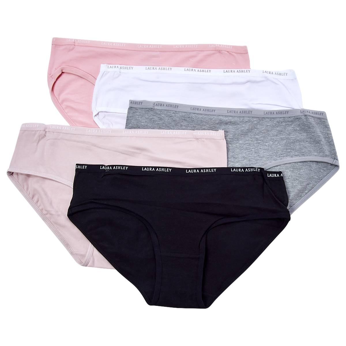 Womens Laura Ashley(R) 5pk. Cotton Bikini Panties LS9540-5PKHV