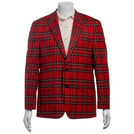 Mens Chaps Tartan Plaid Sport Coat - Red/Green
