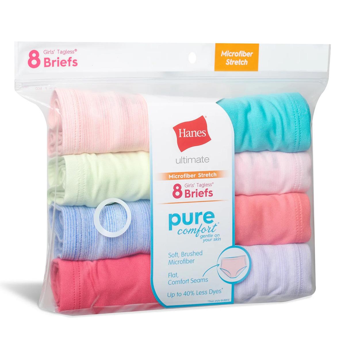 Girls Hanes Ultimate® Pure Comfort® 8pk. Brief Underwear