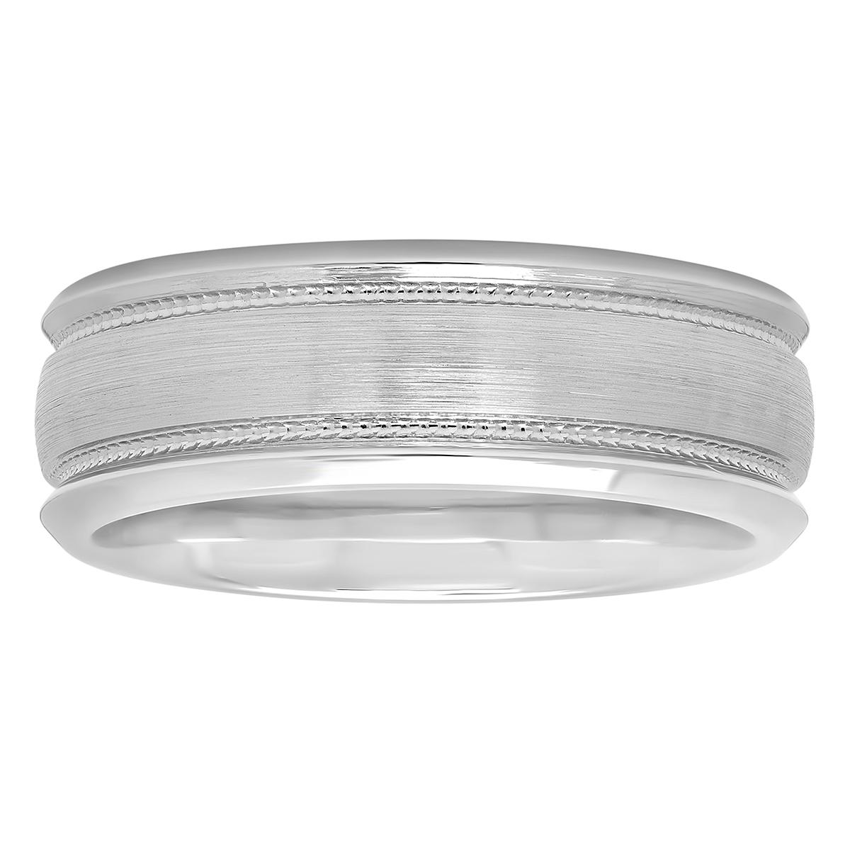 Mens Endless Affection(tm) Cobalt Milgrain Accent Band Ring