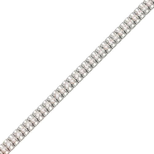 Fine Silver Plated Cubic Zirconia Tennis Bracelet