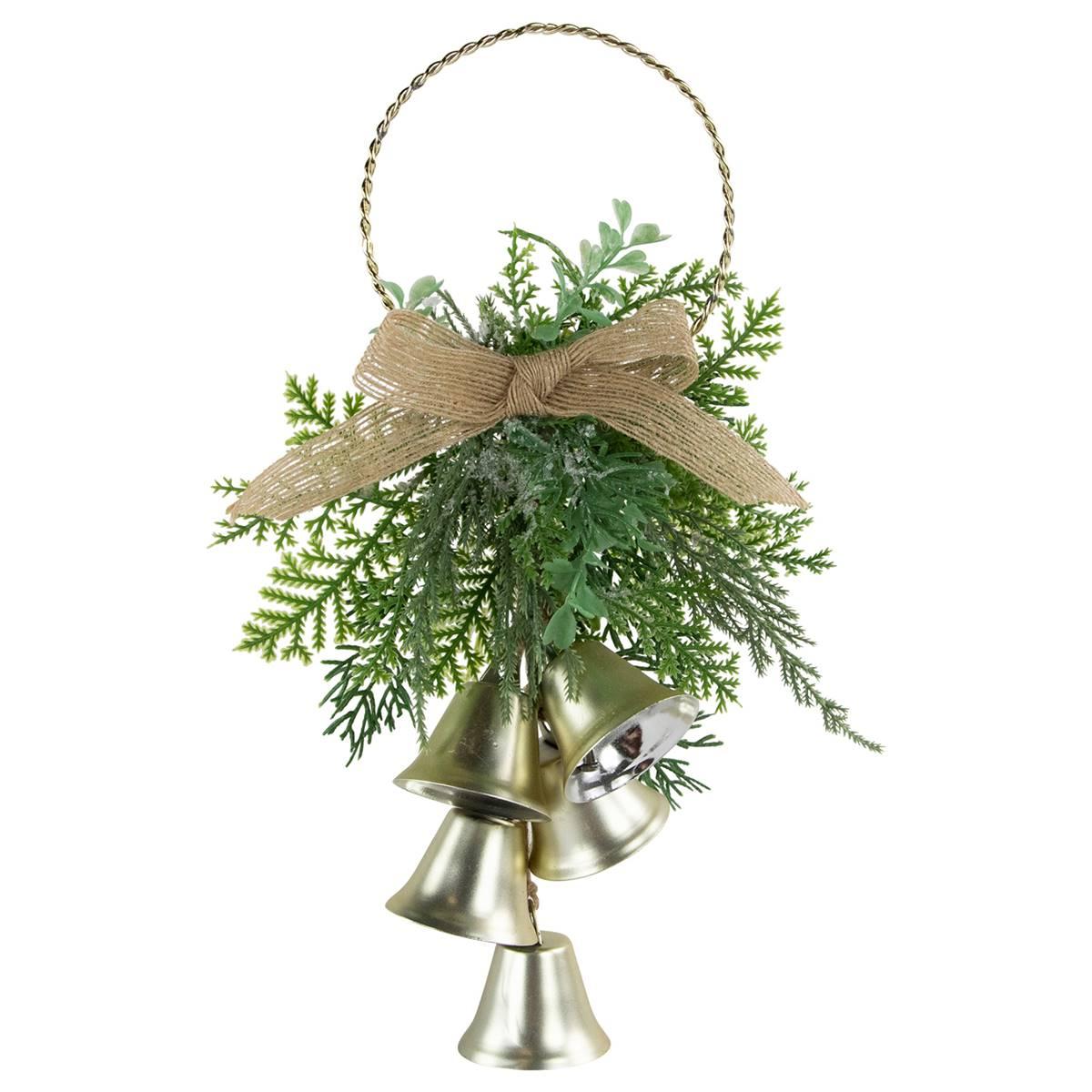 Northlight Seasonal Gold Bells Christmas Door Hanger w/ Bow