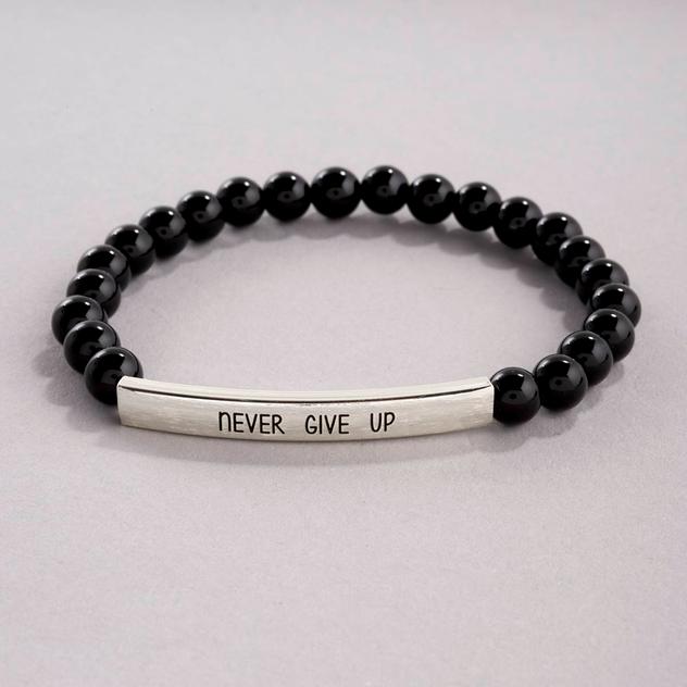 Beautiful Blessings Inspirational Black Onyx Beaded Bracelet