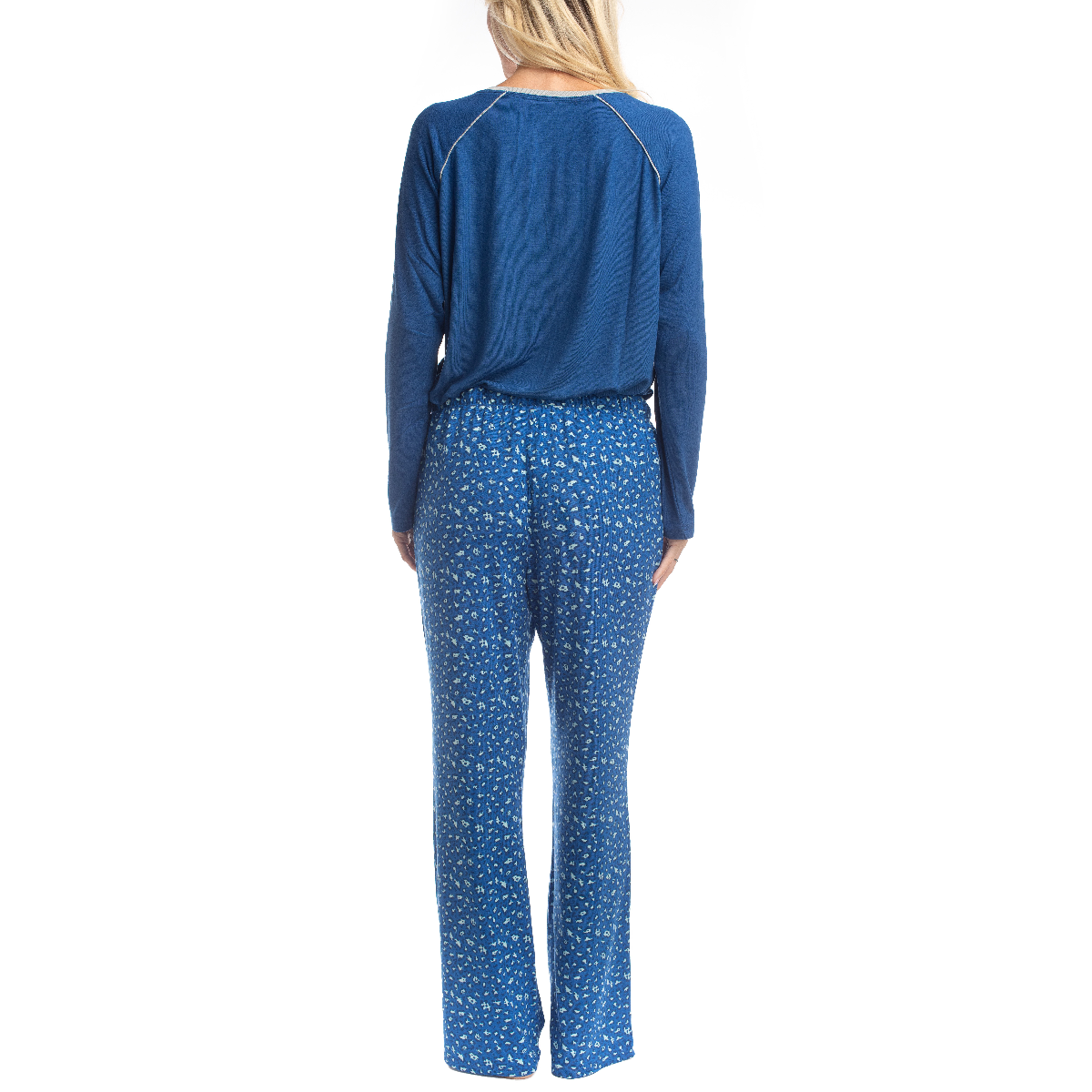 Womens Goodnight Kiss Cherry & Merry Leopard Henley Pajama Set