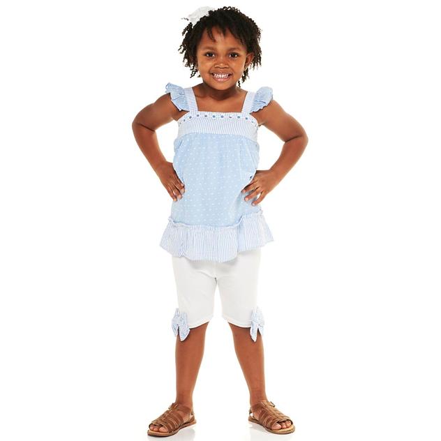 Girls (4-6x) Rare Editions Daisy & Dot Tank Top w/ Bike Short Set