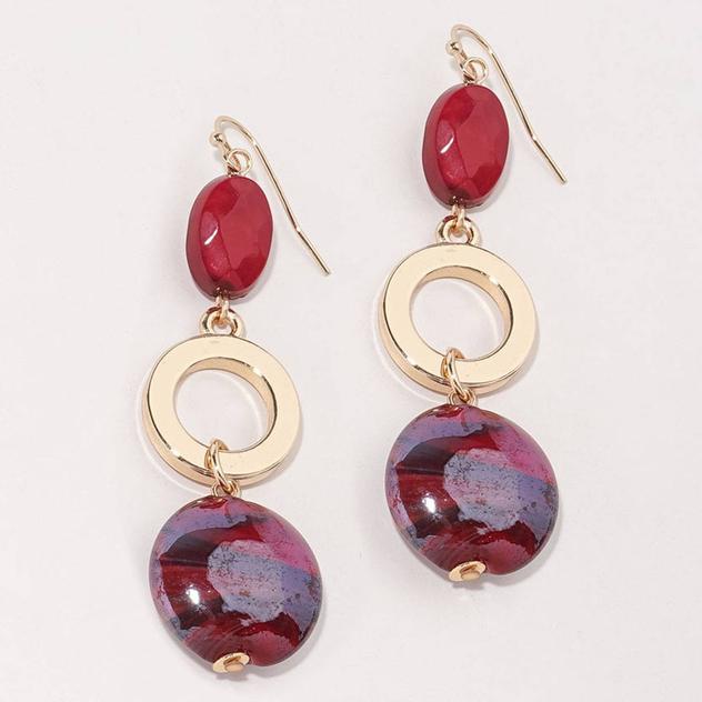 Ashley Cooper™ Burgundy Beaded Linear Earrings
