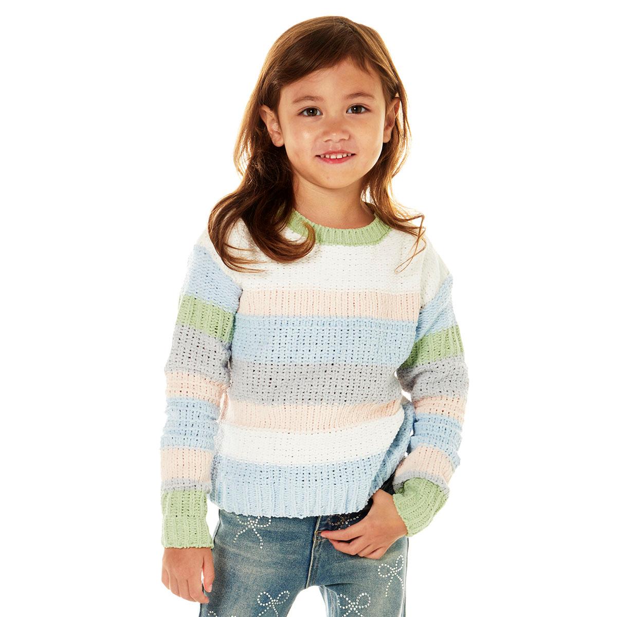 Girls (4-6x) Jolie & Joy Long Sleeve Wide Stripe Crew Sweater