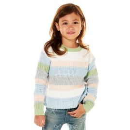 Girls (4-6x) Jolie & Joy Long Sleeve Wide Stripe Crew Sweater