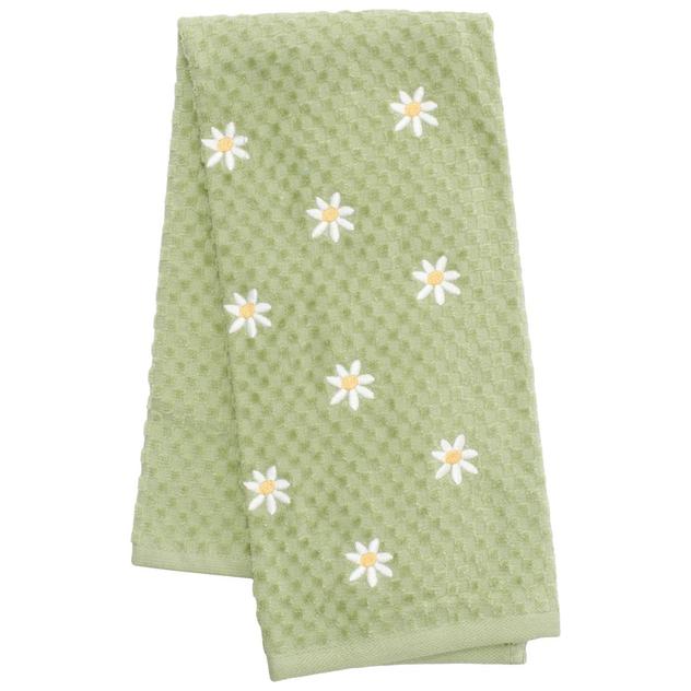Ritz Allover Daisy Pistachio Check Velour Hand Towel
