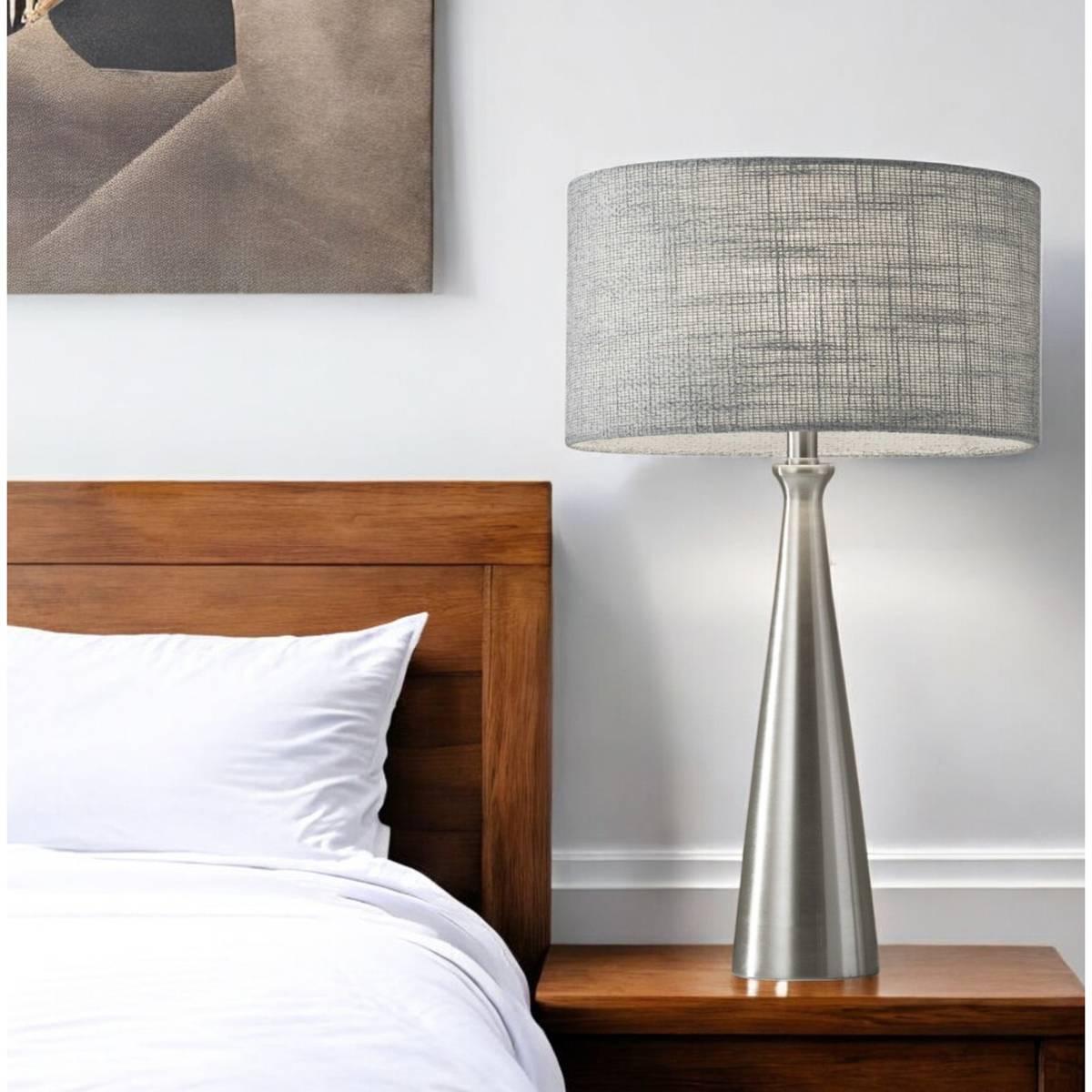 HomeRoots 22in. Silver Metal Base Table Lamp