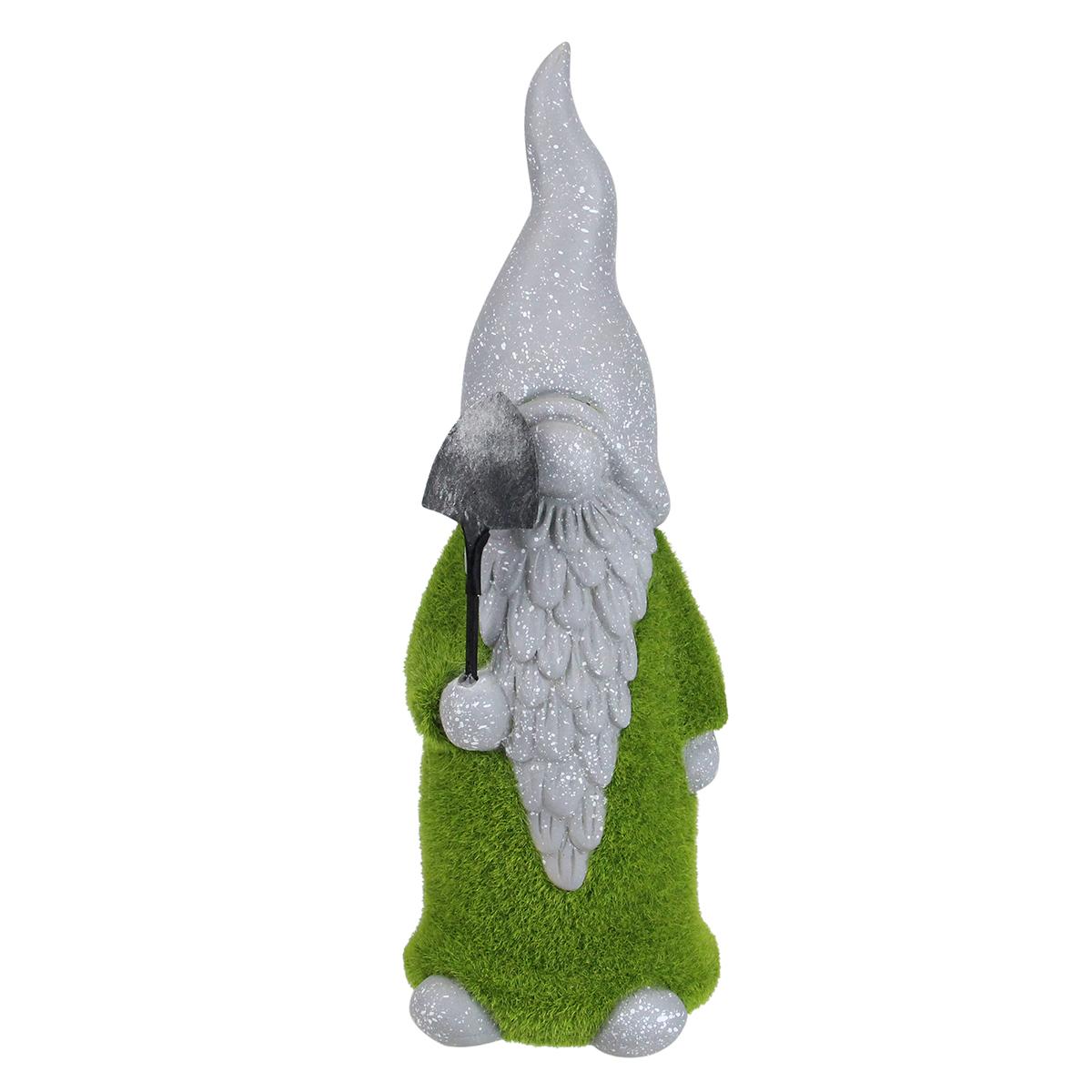 Northlight Seasonal 14in. Moss Covered Gnome with Shovel Statue