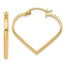Gold Classics(tm) 14kt. Gold Polished Heart Hoop Earrings