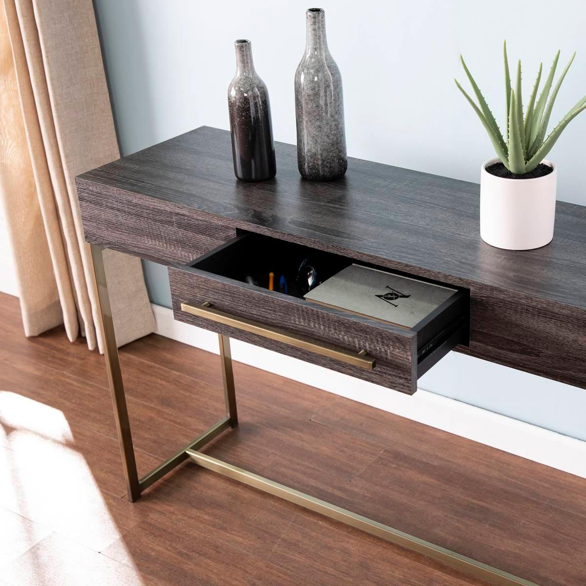 Southern Enterprises Akmonton Long Console Table w/ Storage