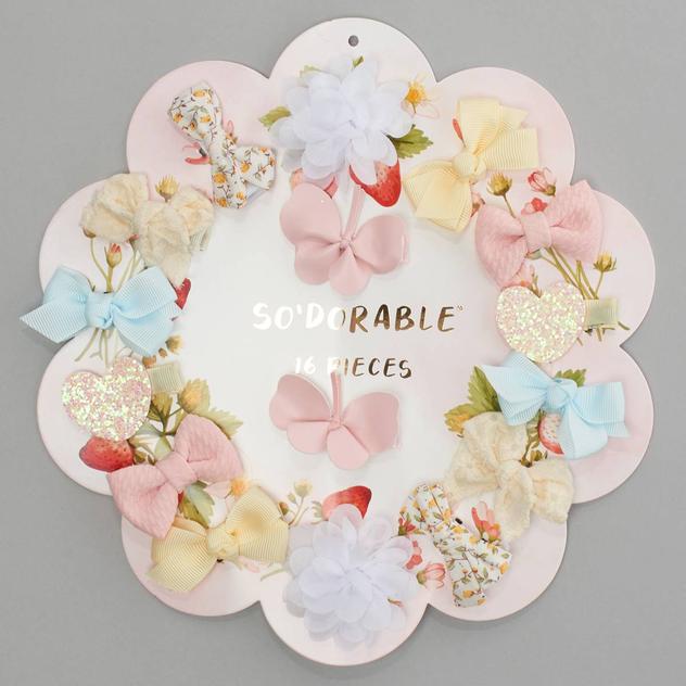 Baby Girl so'dorable® 16pc. Faux Leather Butterfly Assorted Clips