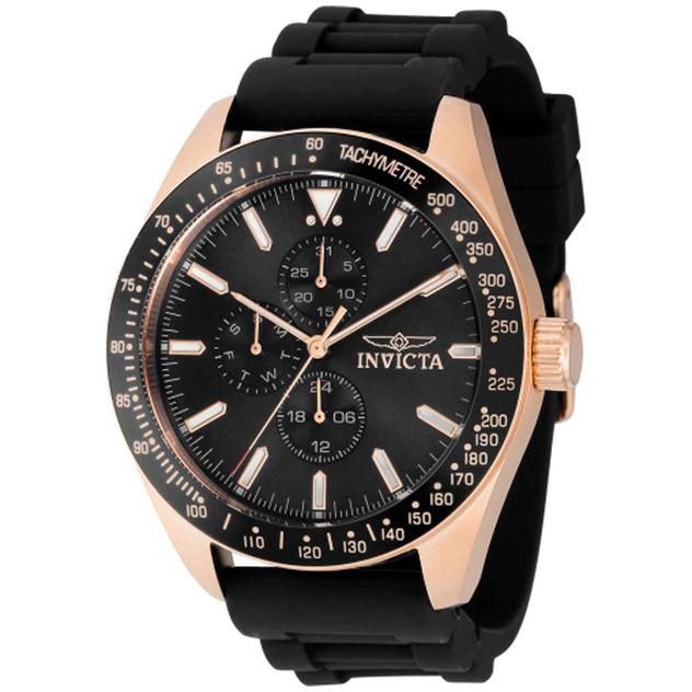 Mens Invicta Aviator Rose Gold/Black Dial Quartz Watch - 38407