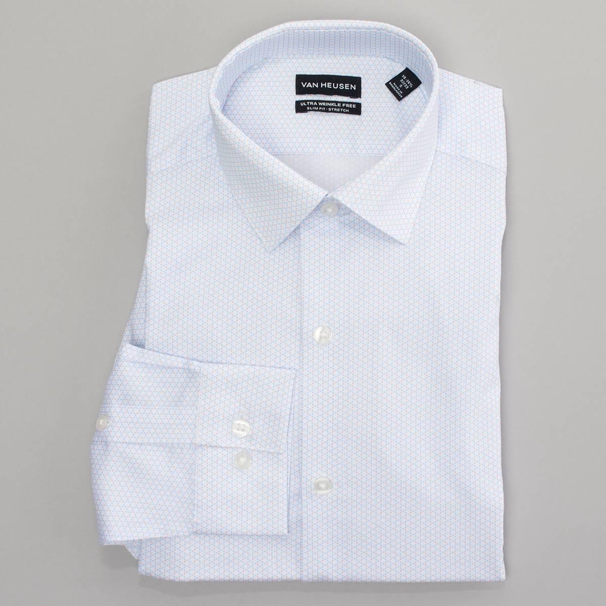Mens Van Heusen(R) Slim Fit Wrinkle Free Dress Shirt - Sky Coral