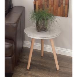 9th & Pike® Fiber Clay And Beech Wood Accent Table