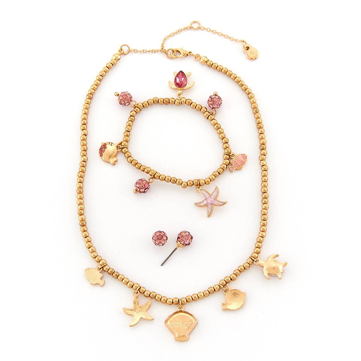Kids Lil Ashley Under the Sea Charm Necklace/Bracelet/Studs Set