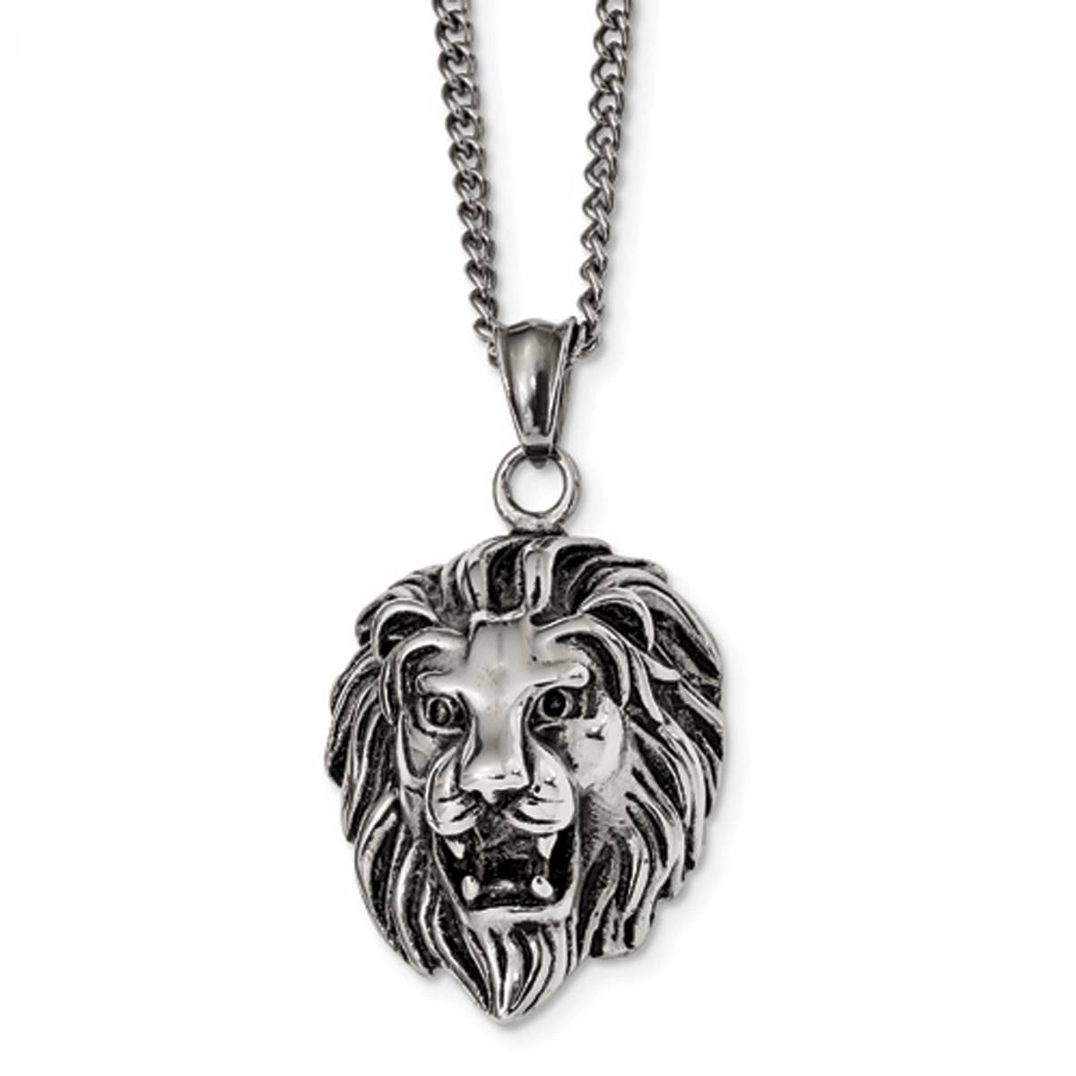 Mens Gentlemen's Classics(tm) Antiqued Lion Head Necklace