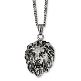 Mens Gentlemen's Classics(tm) Antiqued Lion Head Necklace
