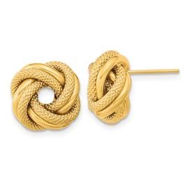 Gold Classics(tm) 13.5mm Gold Knot Stud Earrings