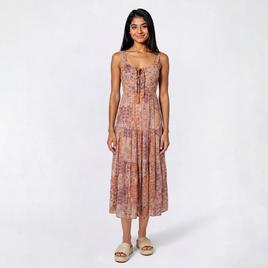 Juniors Angie Wide Strap Emma Tie Front Midi Dress