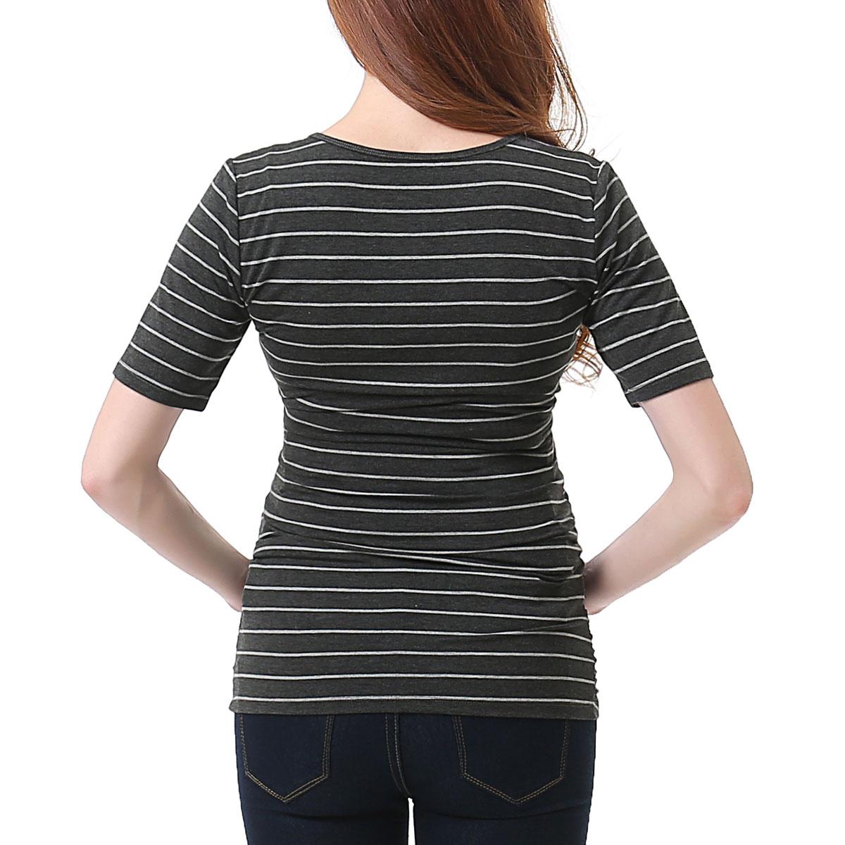 Womens Glow & Grow® Faux Wrap Stripe Maternity Nursing Top