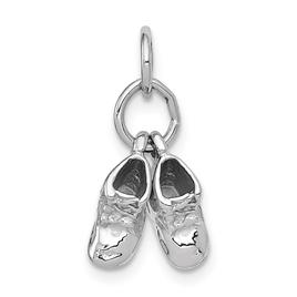 Gold Classics(tm) 14kt. Moveable White Gold Baby Shoes Charm