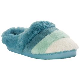 Womens Cuddl Duds(R) Color Block Faux Fur Clog Slippers