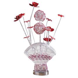 HomeRoots 22in. Acrylic Red Rose Bedside Table Lamp