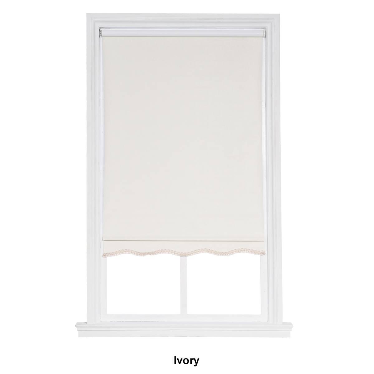 Fringed Cordless Vinyl Roller Shade - 15x64in. - 39.5x64in.