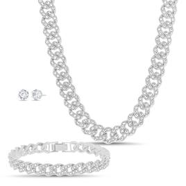 Mens Gentlemen''s Classics Crystal Bracelet/Earring/Necklace Set