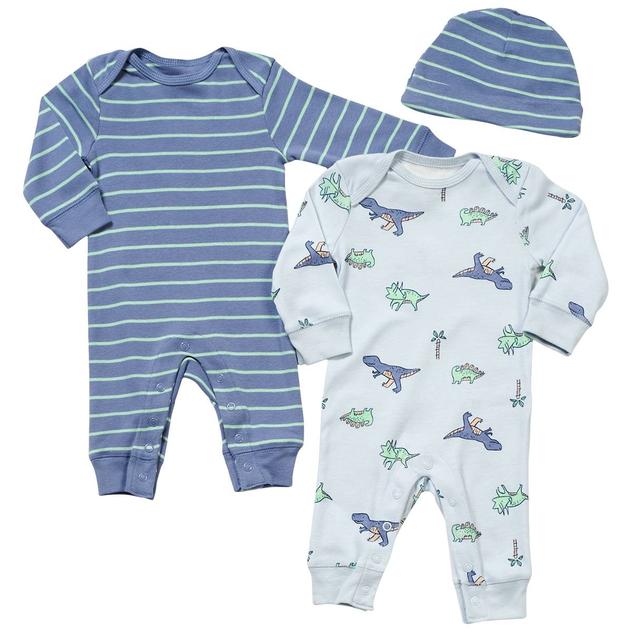Baby Boy (NB-9M) Carter’s® 3pc. Dino & Stripe Jumpsuits