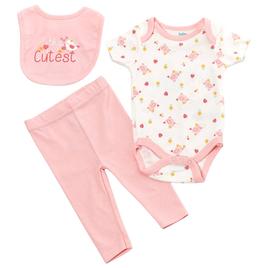 Baby Girl (NB-9M) baby views(R) Pink Bird 3pc. Turn Me Around Set