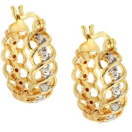 Accents by Gianni Argento Gold Diamond Accent Swirl Hoop Earrings