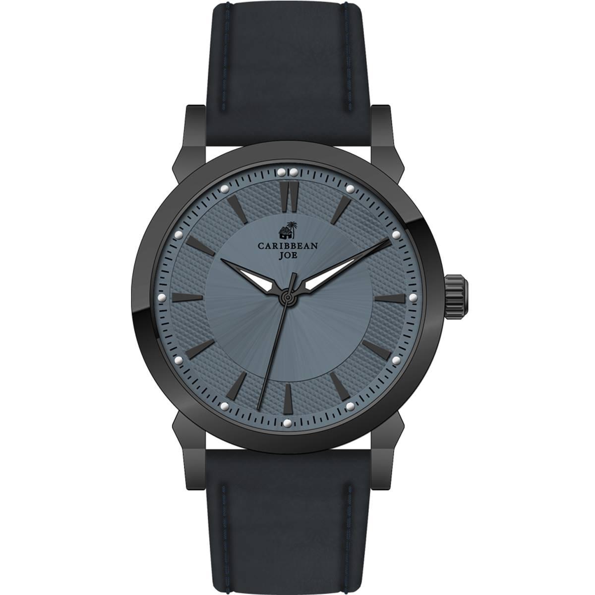 Mens Caribbean Joe Gunmetal-Tone/Black Dial Strap Watch-CJ7134GU