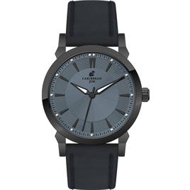 Mens Caribbean Joe Gunmetal-Tone/Black Dial Strap Watch-CJ7134GU
