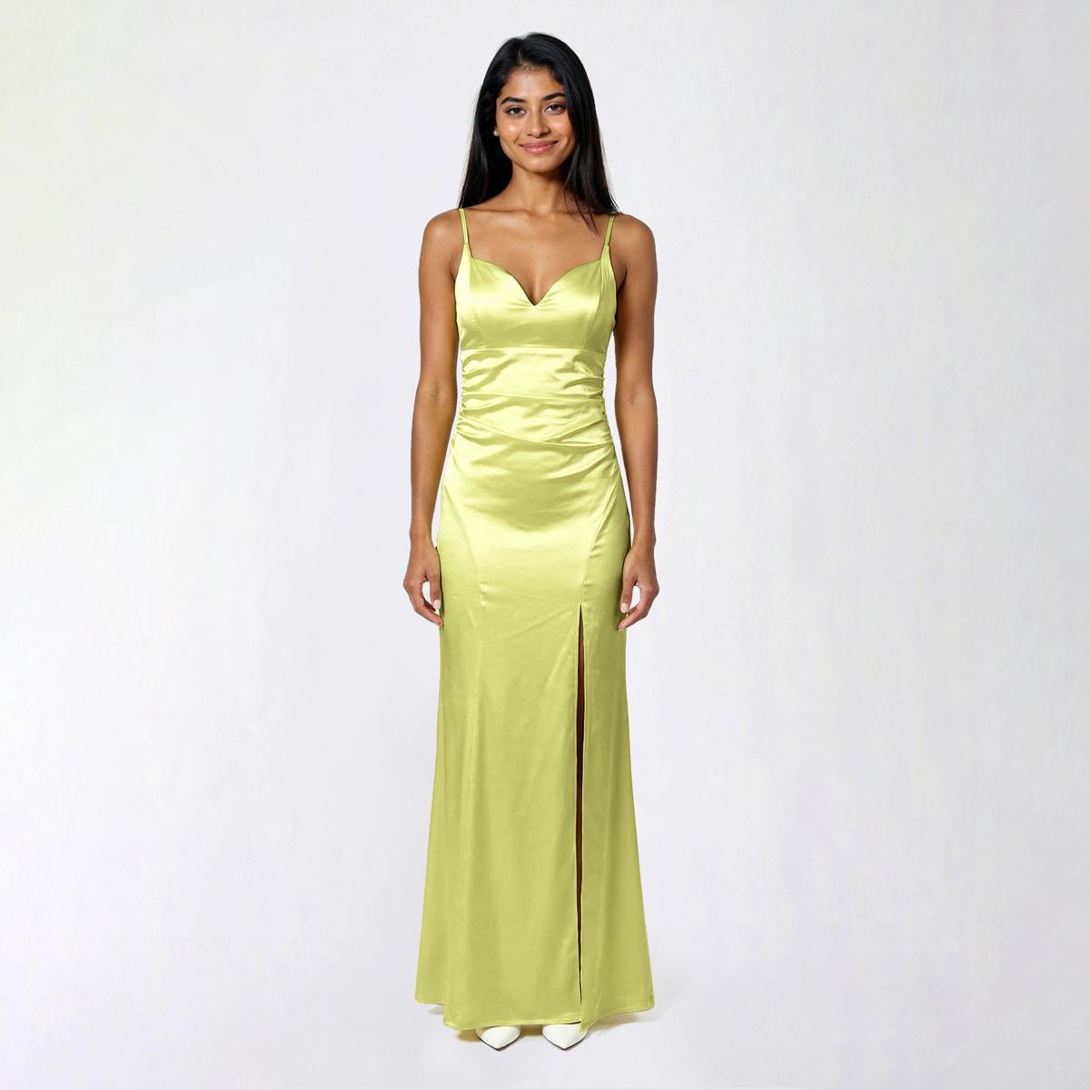 Juniors Emerald Sundae Sweetheart Satin Sheath Dress