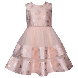 Girls (4-6x) Bonnie Jean Floral Foiled Bodice Double Skirt Dress
