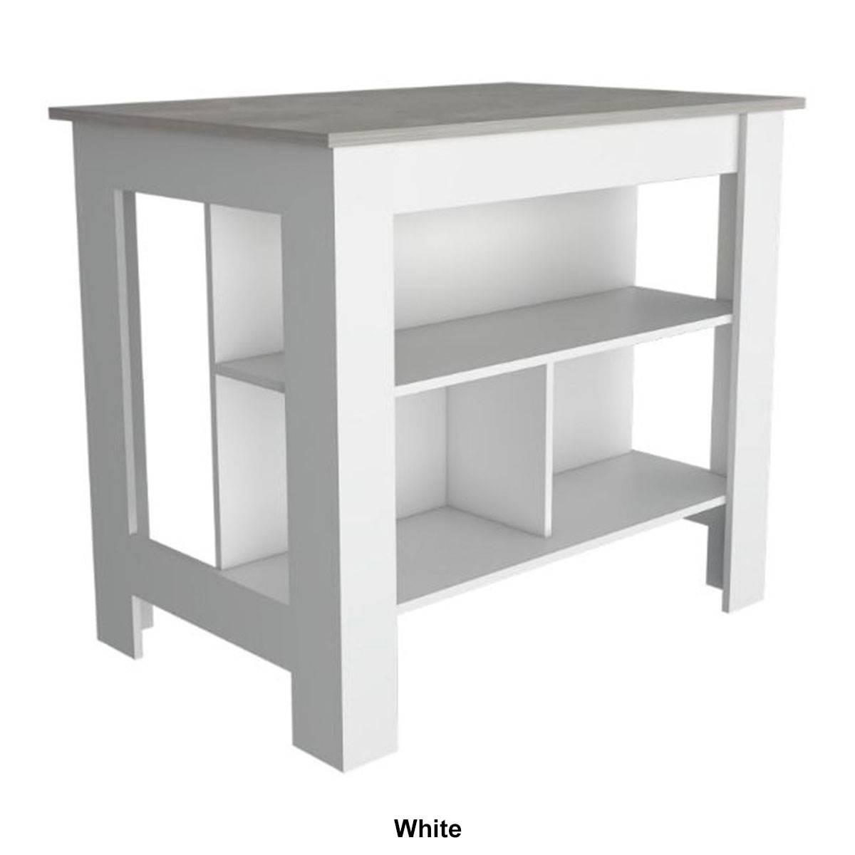 FM FURNITURE Brooklyn Ibiza Marble Top Kitchen Island