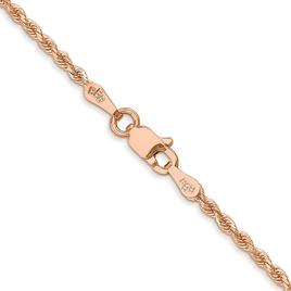 Unisex Gold Classics(tm) 1.75mm. Rose Gold Diamond Cut Rope Necklace