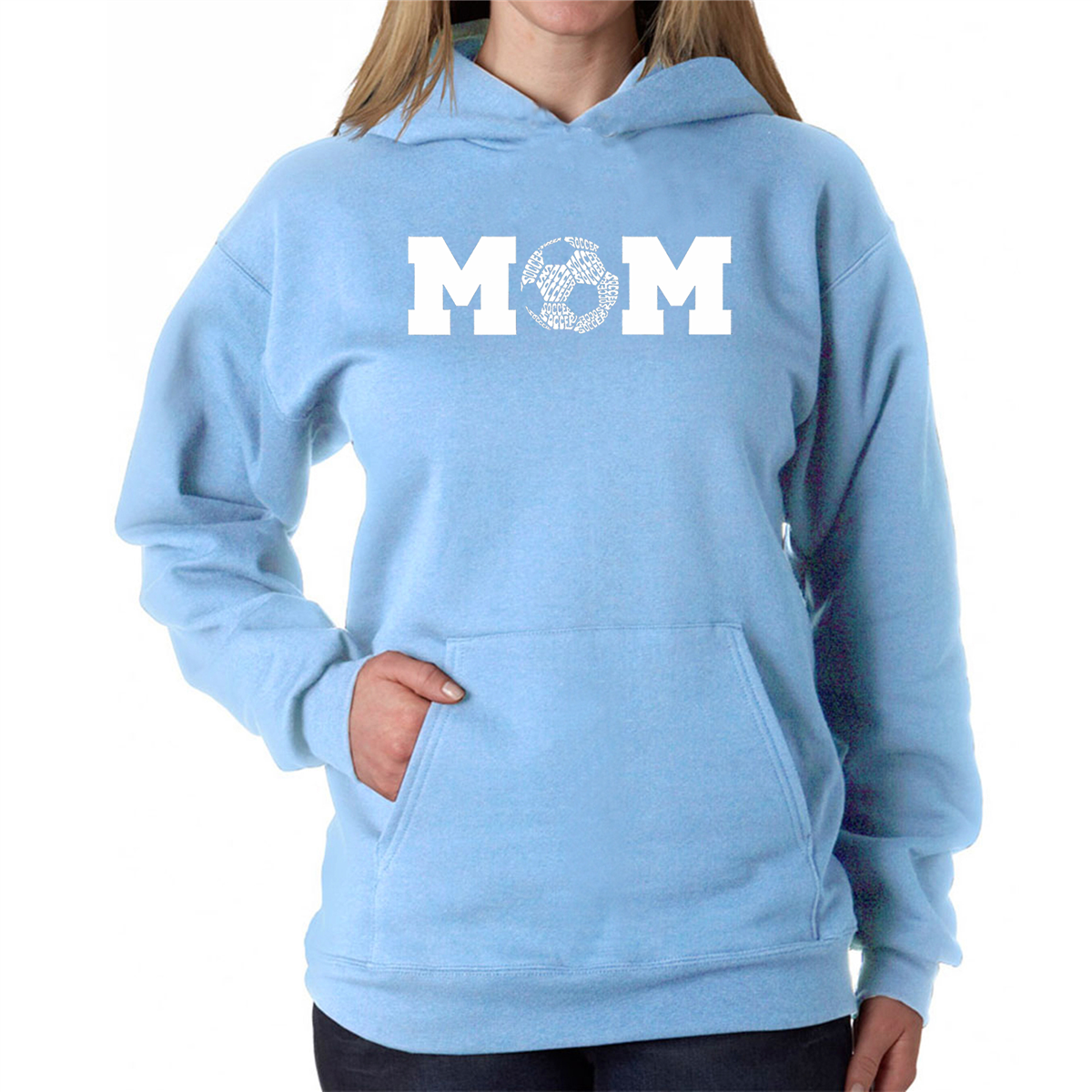 Womens LA Pop Art Soccer Mom - Word Art Hooded Sweatshirt