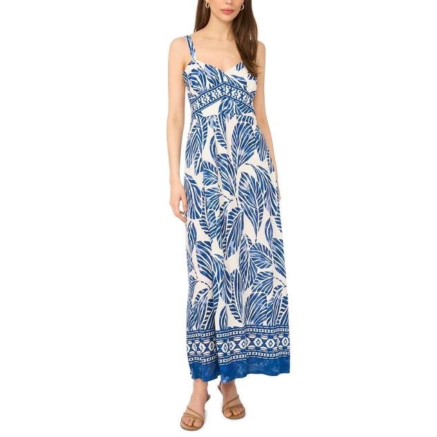 Womens Cece Sleeveless Tropical Leaf Challis Maxi Dress