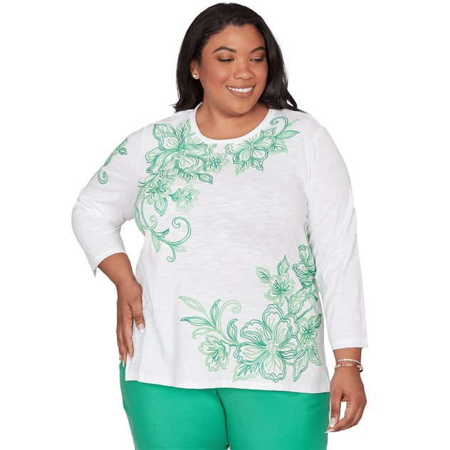 Plus Size Alfred Dunner Resort Living Tropical Floral Blouse
