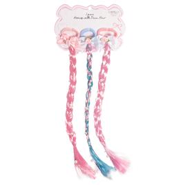 Girls Capelli New York 3Pc Braided Faux Hair W/Pearls & Bows
