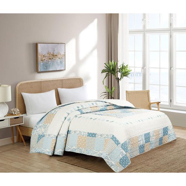Coral Patch Embroidered Quilt
