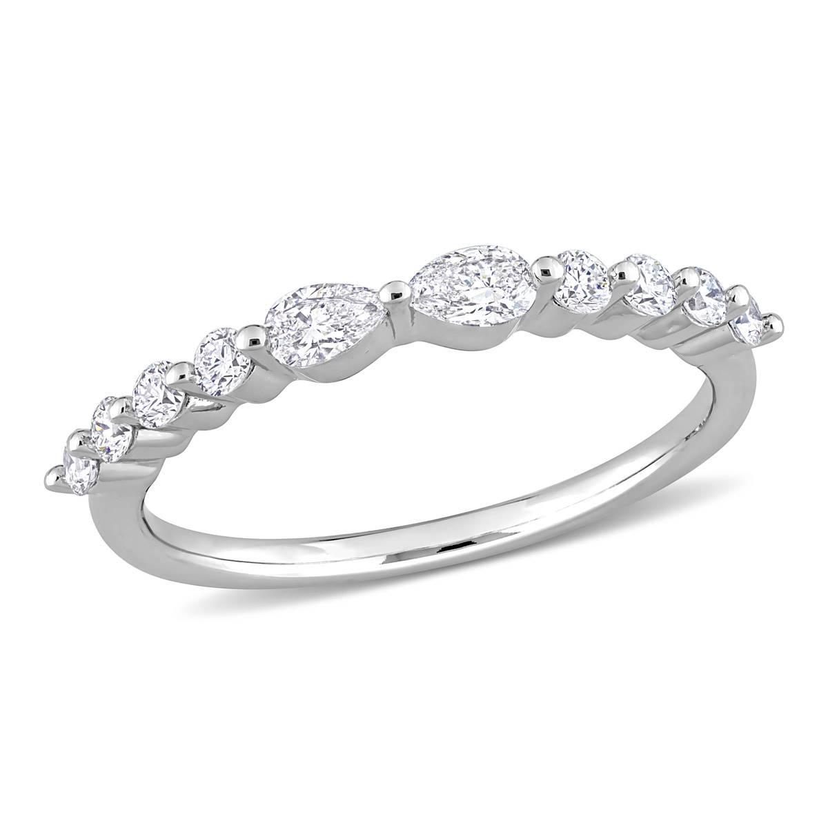 Platinum Plated 5/8ctw. Lab Grown Diamond Ring
