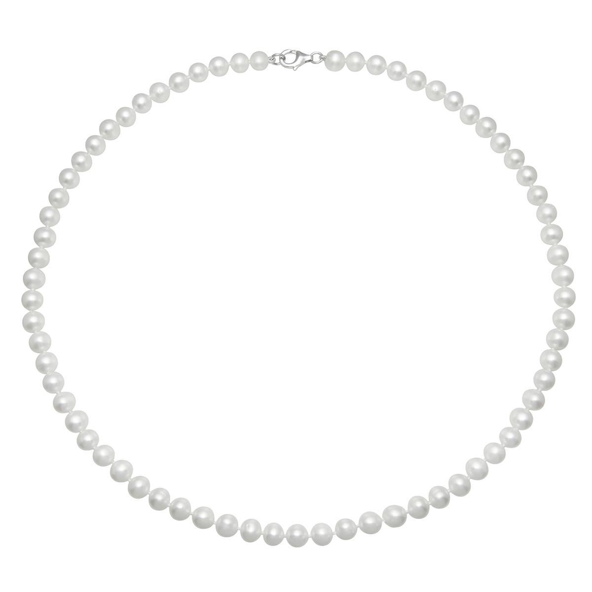 Gemstone Classics(tm) 18in. Sterling Silver & 6x7mm Pearls Necklace