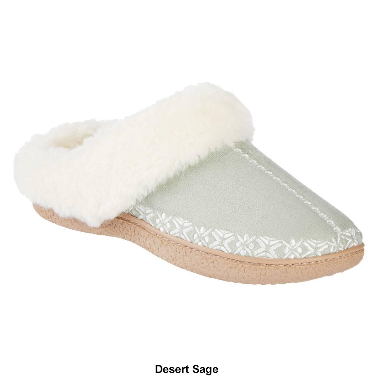 Womens Isotoner Clara Embroidered Hoodback Sllippers