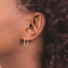 Gold Classics™ 14kt. Gold Beaded Hoop Earrings